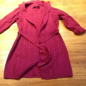 Fushcia Long Sweater Coatigan